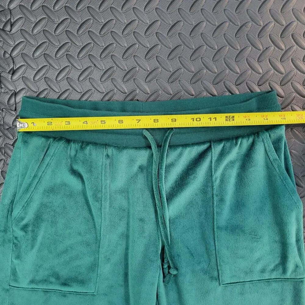 Stars Above Velour Jogger Pants Women's S Green Drawstring Lounge Pajama Cozy